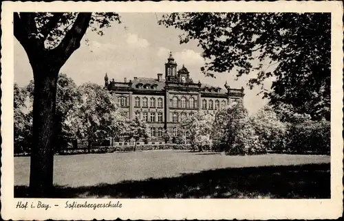 Ak Hof an der Saale Oberfranken Bayern, Sofienbergerschule