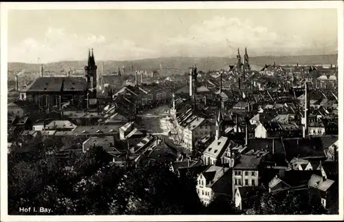Ak Hof an der Saale Oberfranken Bayern, Panorama