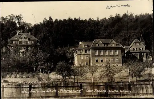 Ak Oberrathen Rathen an der Elbe Sächsische Schweiz, Haushaltungsschule Felsengrund