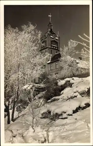 Ak Eibau Kottmar in der Oberlausitz, Beckenbergbaude, Winter, Schnee
