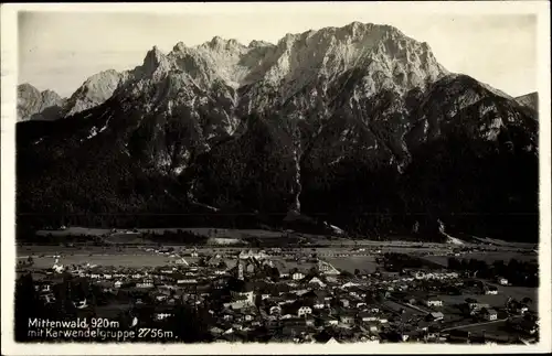 Ak Mittenwald in Oberbayern, Karwendelgruppe, Panorama