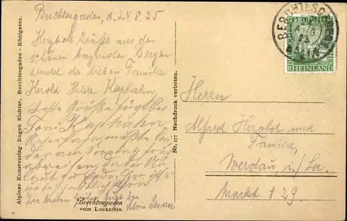 Ak Berchtesgaden in Oberbayern, Blick vom Lockstein