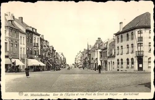 Ak Middelkerke Westflandern, Rue de l'Eglise et rue Paul de Smet de Nayer
