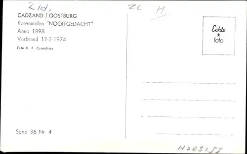 Ak Cadzand Kezand Zeeland Niederlande, Oostburg, Korenmolen Nooitgedacht Anno 1898