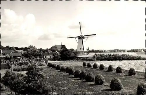 Ak Burgh Haamstede Schouwen Duiveland Zeeland Niederlande, De Graanhalm, Molen