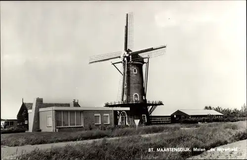 Ak Sint Maartensdijk Zeeland Niederlande, Molen de Nijverheld