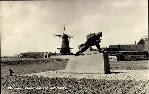 Ak Vlissingen Zeeland Niederlande, Monument 4de Commando, Molen