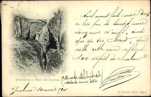 Ak Constantine Algerien, Pont d'El Kantara
