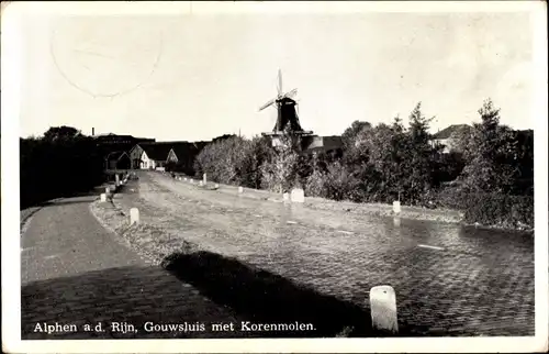 Ak Alphen aan den Rijn Südholland, Gouwsluis met Korenmolen