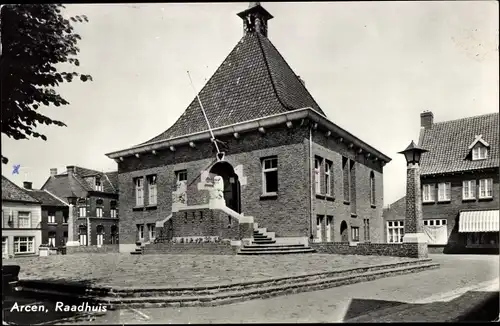Ak Arcen Venlo Limburg Niederlande, Raadhuis