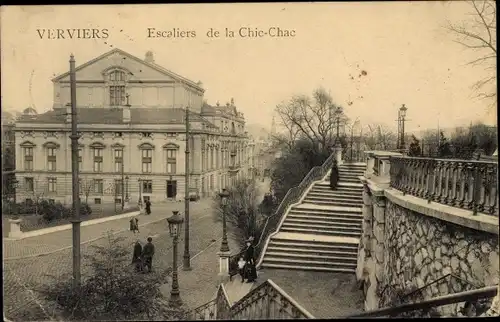 Ak Verviers Wallonien Lüttich, Escaliers de la Chic-Chac, Treppen