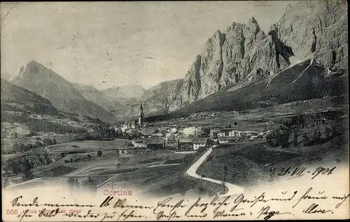 Ak Cortina d'Ampezzo Veneto, Gesamtansicht