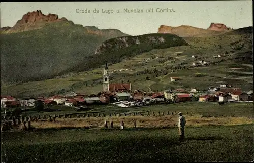 Ak Cortina d'Ampezzo Veneto, Croda da Lago und Nuvolau mit Cortina