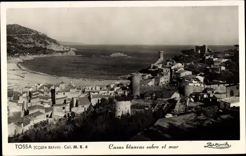 Ak Tossa Costa Brava Katalonien, Casas blancas sobre el mar