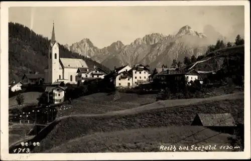 Foto Ak Reith bei Seefeld Tirol, Panorama, Kirche
