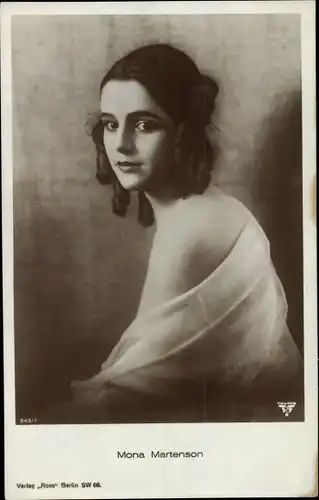 Ak Schauspielerin Mona Martenson, Portrait