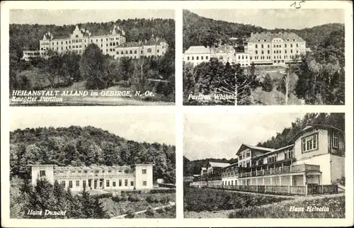 Ak Alland in Niederösterreich, Heilanstalt Alland, Haus Helvetia, Haus Dunant