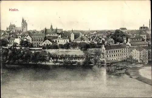 Ak Kolín Köln an der Elbe Mittelböhmen, Totalansicht