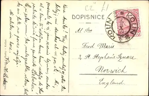 Ak Kolín Köln an der Elbe Mittelböhmen, Totalansicht