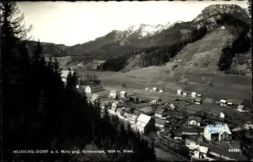 Ak Neuberg an der Mürz Steiermark, Totalansicht gegen Schneealpe