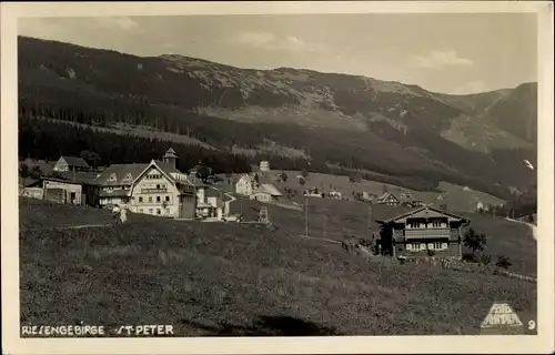 Foto Ak Sv. Petr Špindlerův Mlýn St. Peter, Ansicht der Häuser im Riesengebirge