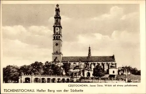 Ak Częstochowa Tschenstochau Schlesien, Jasna Góra, Heller Berg von der Südseite
