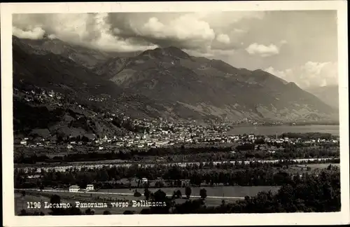 Ak Locarno Kanton Tessin Schweiz, Panorama verso Bellinzona