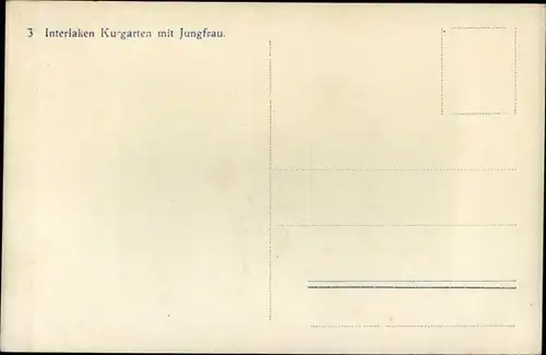 Ak Interlaken Kanton Bern Schweiz, Kurgarten mit Jungfrau