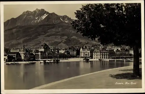 Ak Luzern Stadt Schweiz, Am Quai