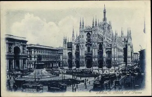 Ak Milano Mailand Lombardia, Piazza del Duomo