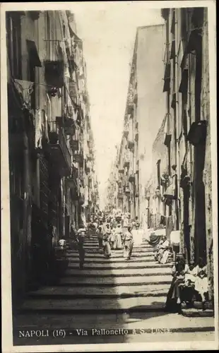 Ak Napoli Neapel Campania, Via Pallonetto a S. Lucia