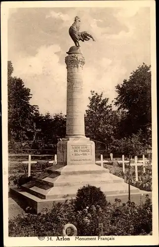 Ak Arlon Aarlen Wallonien Luxemburg, Monument Francais