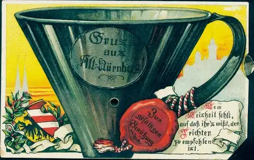 Mechanische Ak Nürnberg in Mittelfranken, Nürnberger Trichter, Wem Weisheit fehlt