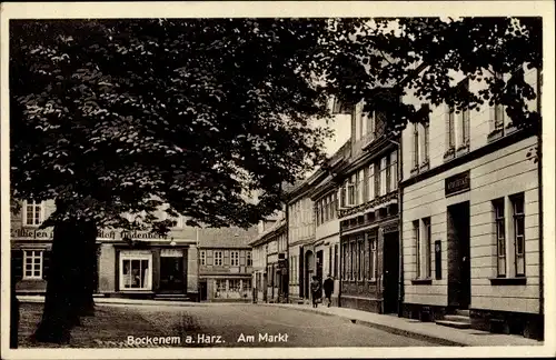 Ak Bockenem am Harz, Am Markt, Geschäftshäuser