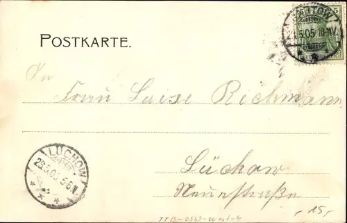 Ak Gartow im Wendland, Schloss, Kirche, Spring mit Post