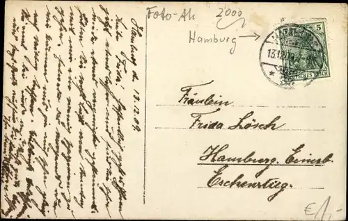 Foto Ak Hamburg, Villa, Vorderansicht, Zaun