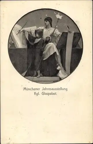 Ak München, Münchener Jahresausstellung, Kgl. Glaspalast, Münchner Kindl