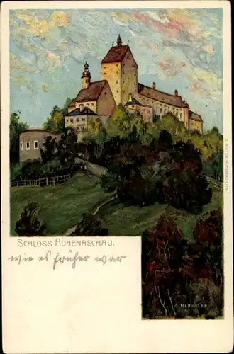 Künstler Litho Hohenaschau Aschau im Chiemgau Oberbayern, Schloss