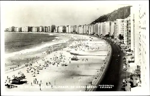 Ak Copacabana Rio de Janeiro Brasilien, Strand