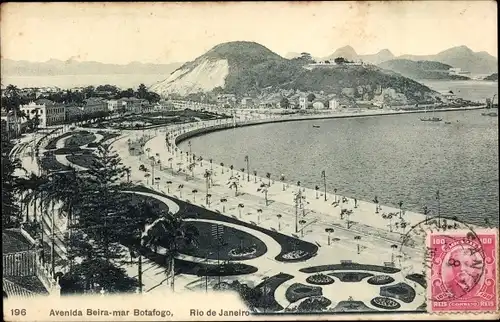 Ak Botafogo Rio de Janeiro Brasilien, Avenida Beira mar