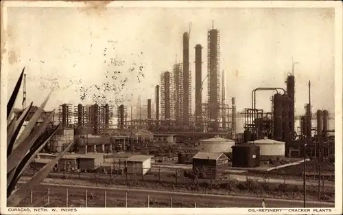 Ak Curaçao Niederländische Antillen Karibik, Oil Refinery Cracker Plants