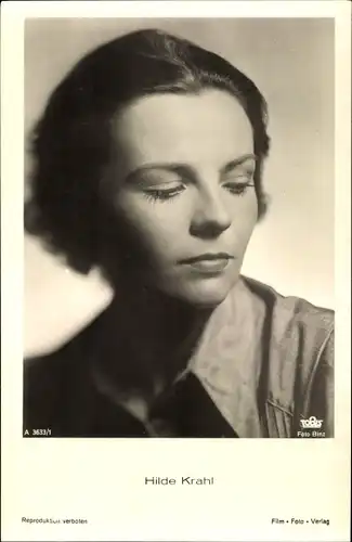 Ak Schauspielerin Hilde Krahl, Portrait