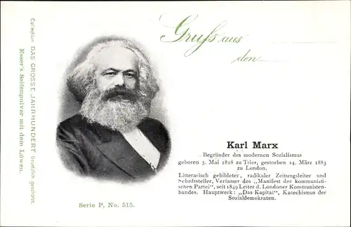 Ak Karl Marx, Begründer des modernen Sozialismus, Das Große Jahrhundert, Esser's Seifenpulver