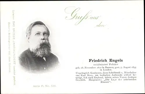 Ak Friedrich Engels, Sozialistischer Politiker, Das Große Jahrhundert, Esser's Seifenpulver