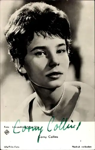 Ak Schauspielerin Corny Collins, Perlenkette, Portrait, Autogramm