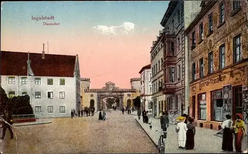 Ak Ingolstadt an der Donau Oberbayern, Donautor, Zentral-Theater