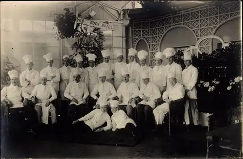 Foto Ak Köche, Gruppenbild, Eden Hotel