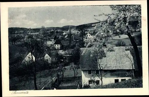 Ak Bonnewitz Pirna in Sachsen, Ortsansicht, Wohnhäuser, Blühender Baum