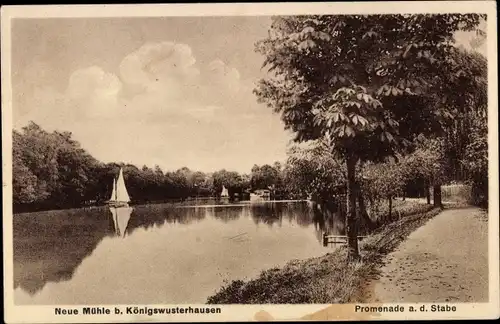 Ak Neue Mühle Königs Wusterhausen in Brandenburg, Promenade an der Stabe