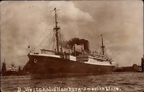 Ak Dampfschiff Westphalia, HAPAG